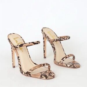 Lulu's Snake Print Stiletto Heels